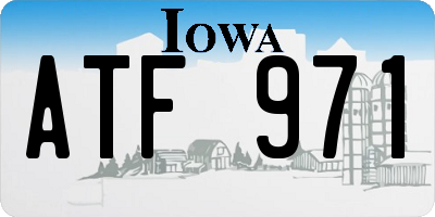 IA license plate ATF971