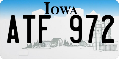 IA license plate ATF972
