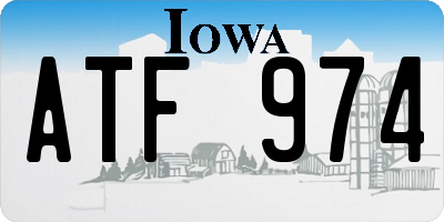 IA license plate ATF974