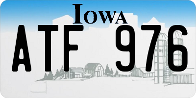IA license plate ATF976