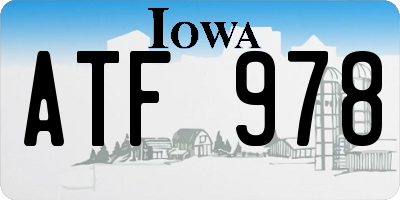 IA license plate ATF978
