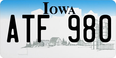 IA license plate ATF980