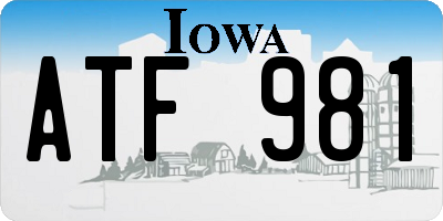 IA license plate ATF981