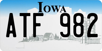 IA license plate ATF982