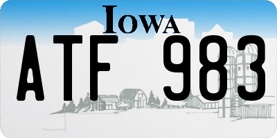 IA license plate ATF983