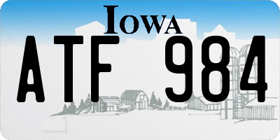 IA license plate ATF984