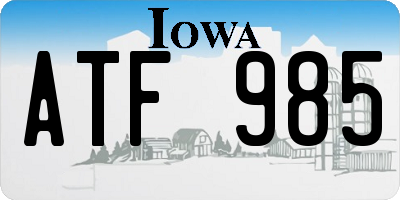 IA license plate ATF985