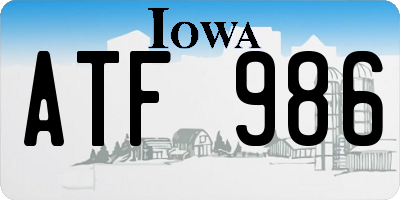 IA license plate ATF986