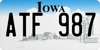 IA license plate ATF987