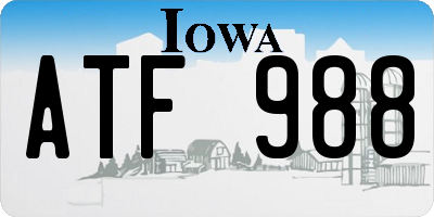 IA license plate ATF988