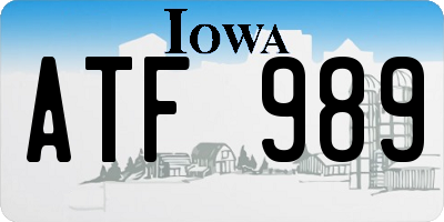 IA license plate ATF989