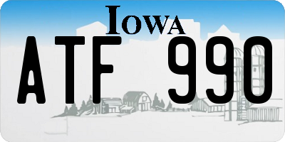 IA license plate ATF990