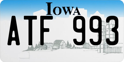 IA license plate ATF993