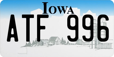 IA license plate ATF996