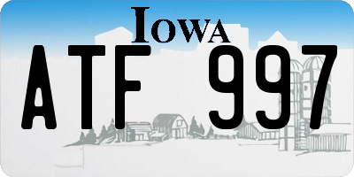 IA license plate ATF997