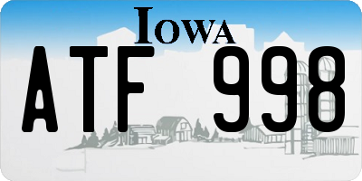 IA license plate ATF998
