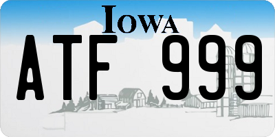 IA license plate ATF999