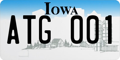 IA license plate ATG001