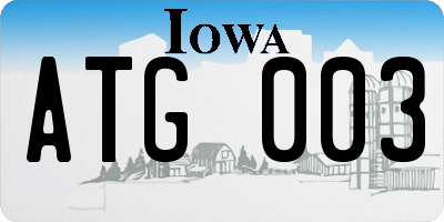 IA license plate ATG003