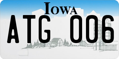 IA license plate ATG006