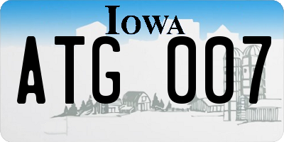 IA license plate ATG007