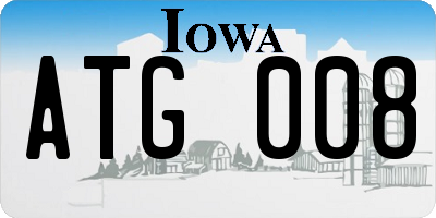 IA license plate ATG008