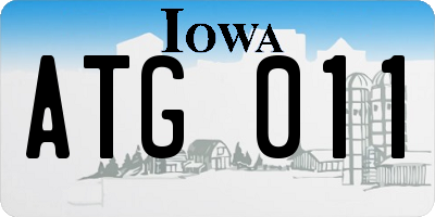 IA license plate ATG011