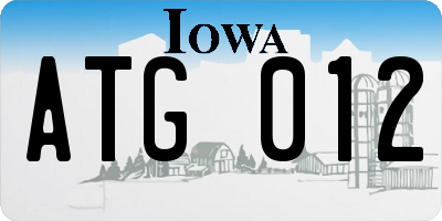 IA license plate ATG012
