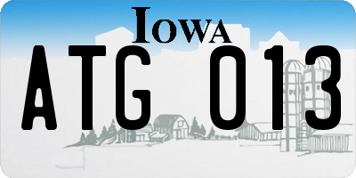 IA license plate ATG013