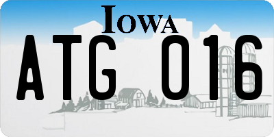 IA license plate ATG016
