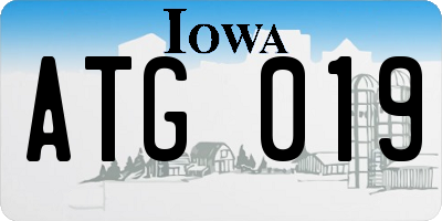 IA license plate ATG019