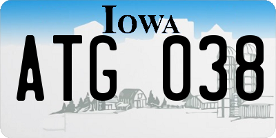 IA license plate ATG038