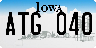 IA license plate ATG040