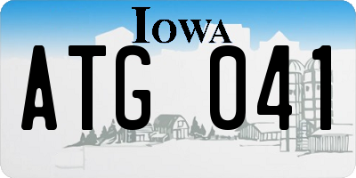 IA license plate ATG041