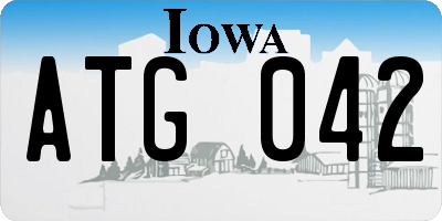 IA license plate ATG042