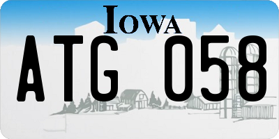 IA license plate ATG058