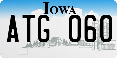 IA license plate ATG060