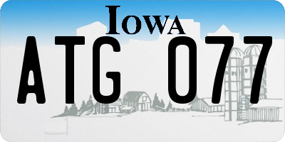 IA license plate ATG077