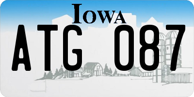 IA license plate ATG087