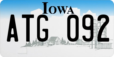 IA license plate ATG092