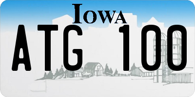 IA license plate ATG100