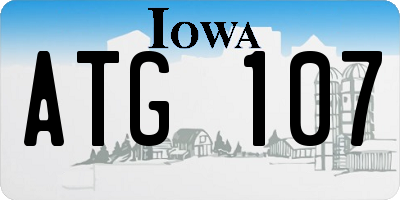 IA license plate ATG107