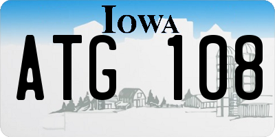 IA license plate ATG108