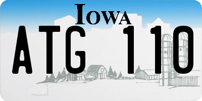 IA license plate ATG110