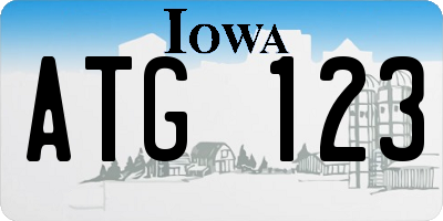 IA license plate ATG123