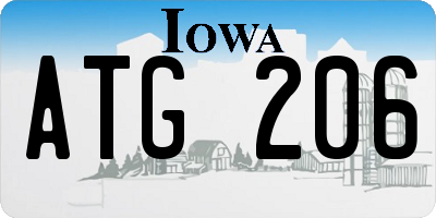 IA license plate ATG206