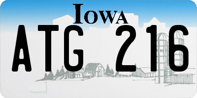 IA license plate ATG216