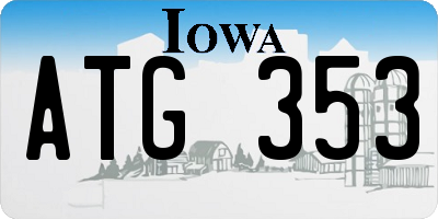 IA license plate ATG353
