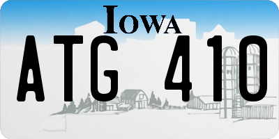 IA license plate ATG410