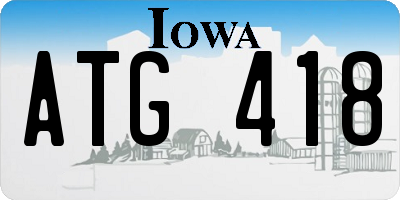 IA license plate ATG418